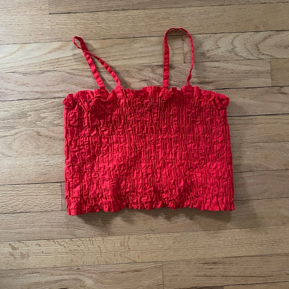 Red Stretchy Cropped Top